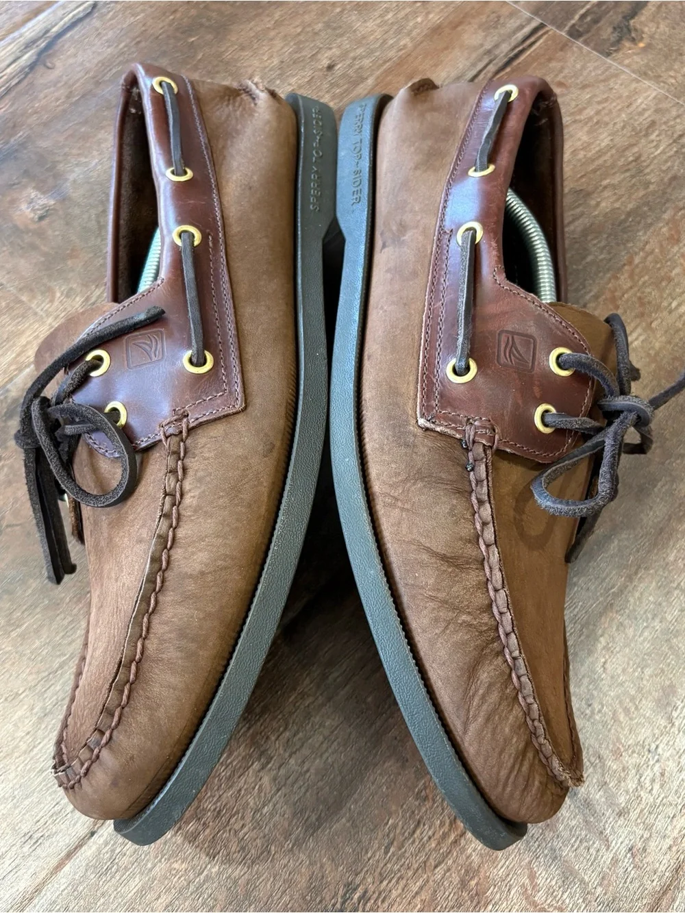 Sperry Top-Sider Men’s 11.5M Brown Leather Boat Shoes 2 Eye Moc Toe Casual